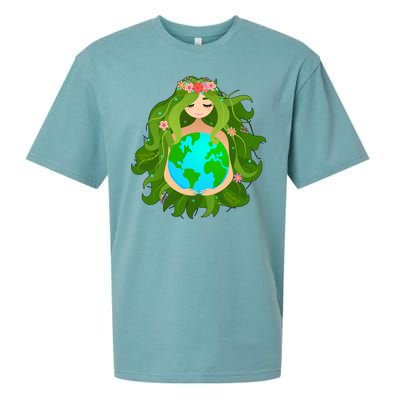 Mother Gaia Earth World Cute Sueded Cloud Jersey T-Shirt