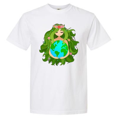 Mother Gaia Earth World Cute Garment-Dyed Heavyweight T-Shirt