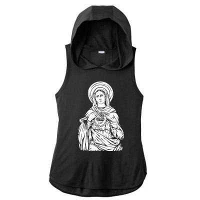 Mother Mary Ladies PosiCharge Tri-Blend Wicking Draft Hoodie Tank