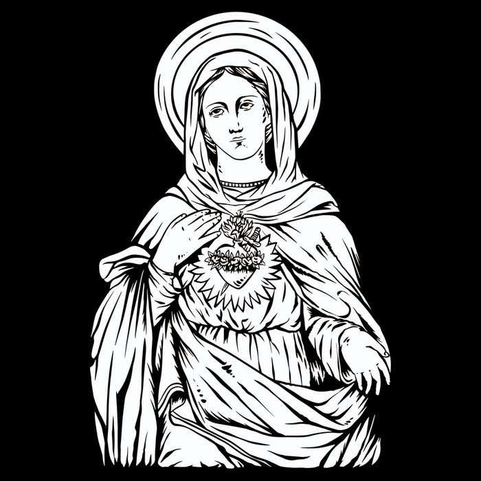 Mother Mary Drawstring Bag