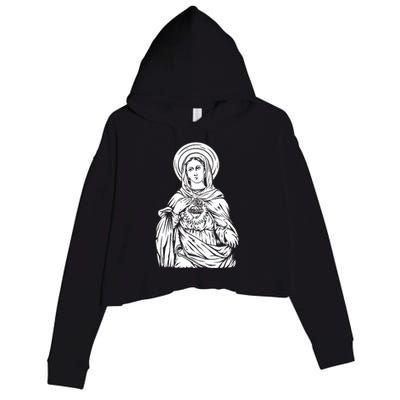 Mother Mary Crop Fleece Hoodie