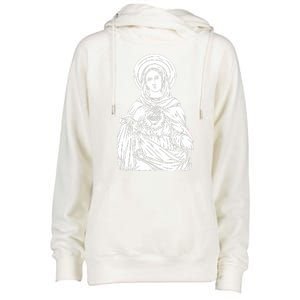 Mother Mary Womens Funnel Neck Pullover Hood