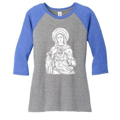 Mother Mary Women's Tri-Blend 3/4-Sleeve Raglan Shirt