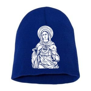 Mother Mary Short Acrylic Beanie