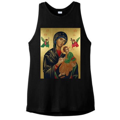 Mother Mary And Jesus Ladies PosiCharge Tri-Blend Wicking Tank