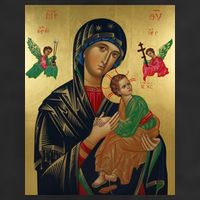 Mother Mary And Jesus 7 Panel Mesh Trucker Snapback Hat