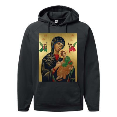 Mother Mary And Jesus Performance Fleece Hoodie