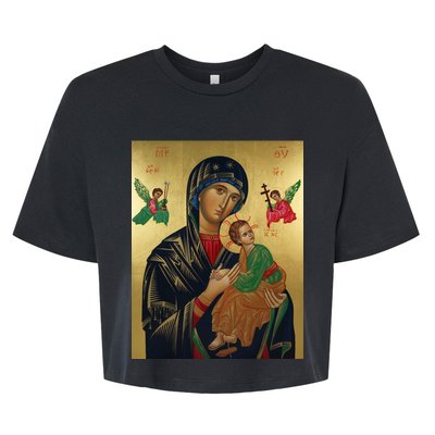 Mother Mary And Jesus Bella+Canvas Jersey Crop Tee