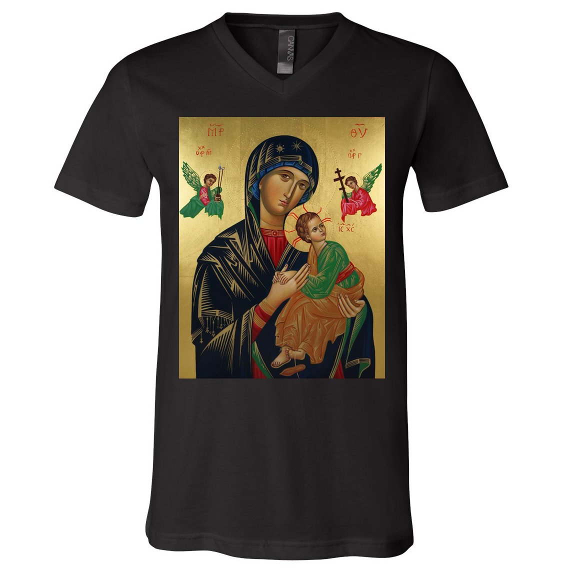 Mother Mary And Jesus V-Neck T-Shirt