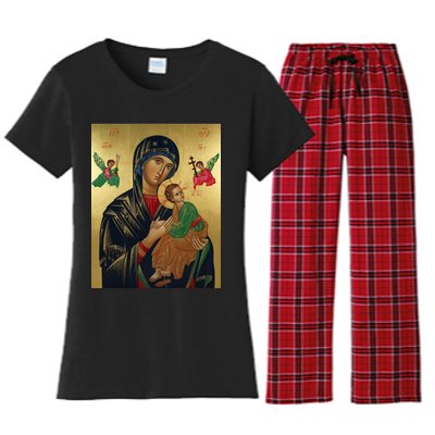 Mother Mary And Jesus Women's Flannel Pajama Set