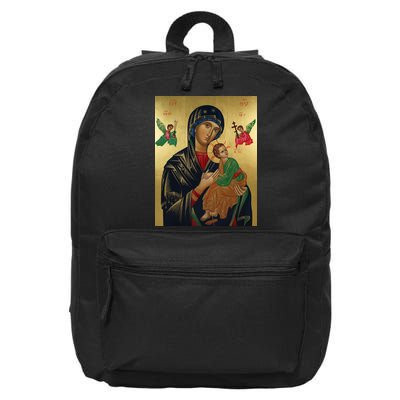 Mother Mary And Jesus 16 in Basic Backpack