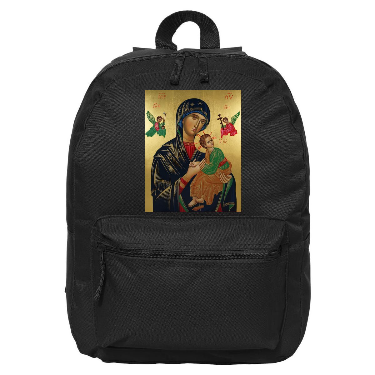 Mother Mary And Jesus 16 in Basic Backpack