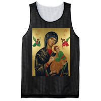 Mother Mary And Jesus Mesh Reversible Basketball Jersey Tank