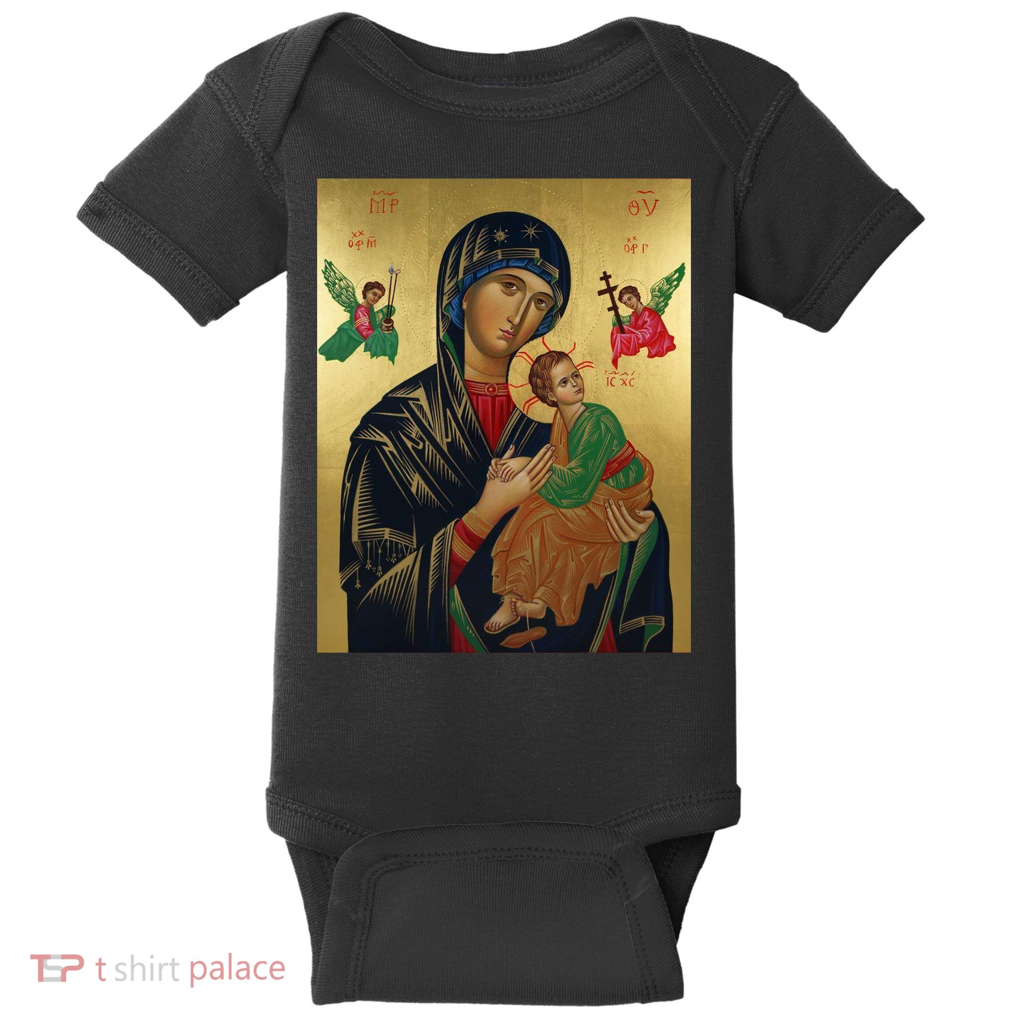 Mother Mary And Jesus Baby Bodysuit