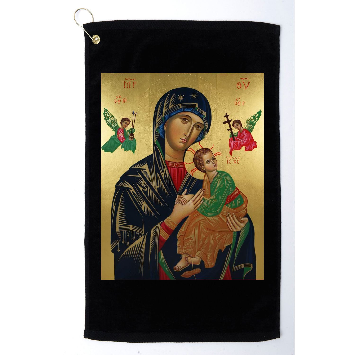 Mother Mary And Jesus Golf Towel