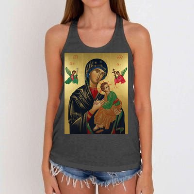 Mother Mary And Jesus Women's Knotted Racerback Tank