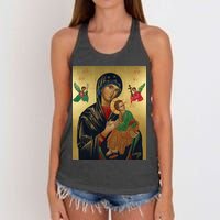 Mother Mary And Jesus Women's Knotted Racerback Tank