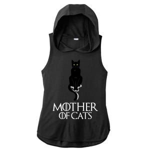 Mother of Cats Funny Cat Lover Ladies PosiCharge Tri-Blend Wicking Draft Hoodie Tank