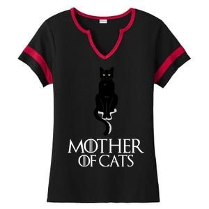 Mother of Cats Funny Cat Lover Ladies Halftime Notch Neck Tee