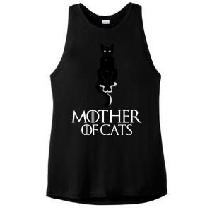 Mother of Cats Funny Cat Lover Ladies PosiCharge Tri-Blend Wicking Tank