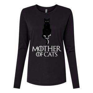 Mother of Cats Funny Cat Lover Womens Cotton Relaxed Long Sleeve T-Shirt