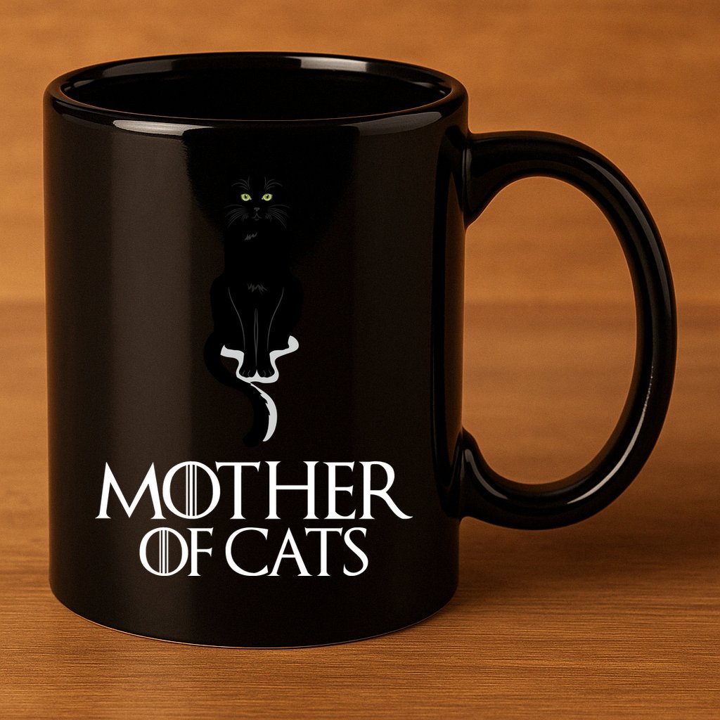 Mother of Cats Funny Cat Lover 11oz C Handle Ceramic Mug
