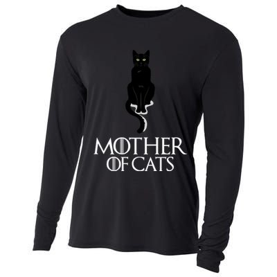 Mother of Cats Funny Cat Lover Cooling Performance Long Sleeve Crew