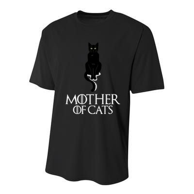 Mother of Cats Funny Cat Lover Youth Performance Sprint T-Shirt