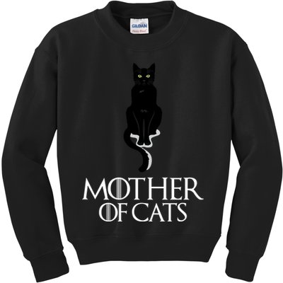 Mother of Cats Funny Cat Lover Kids Sweatshirt