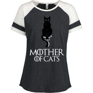 Mother of Cats Funny Cat Lover Enza Ladies Jersey Colorblock Tee