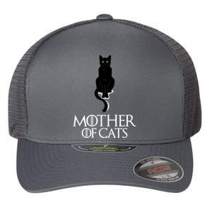 Mother of Cats Funny Cat Lover Flexfit Unipanel Trucker Cap