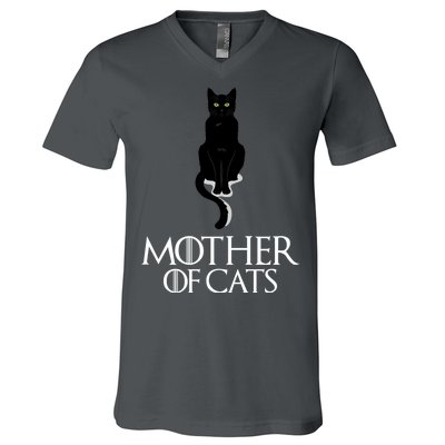 Mother of Cats Funny Cat Lover V-Neck T-Shirt