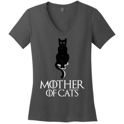 Mother of Cats Funny Cat Lover Women's V-Neck T-Shirt
