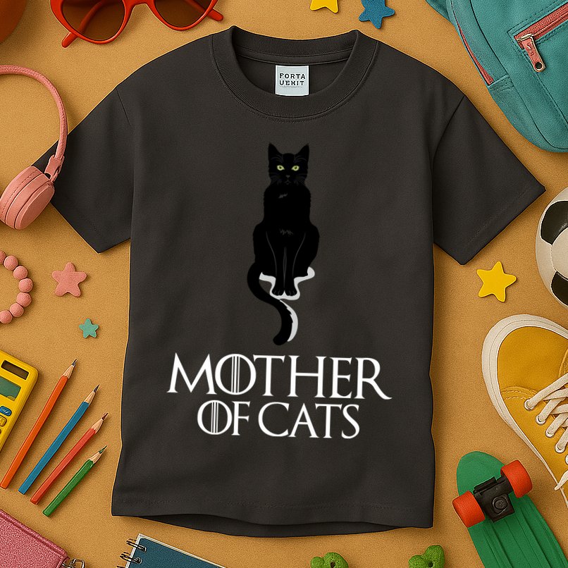 Mother of Cats Funny Cat Lover Kids T-Shirt
