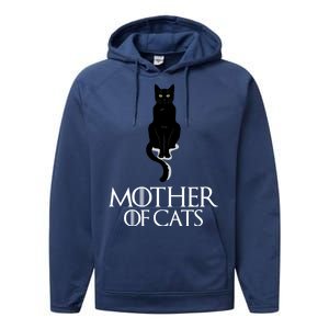 Mother of Cats Funny Cat Lover Performance Fleece Hoodie