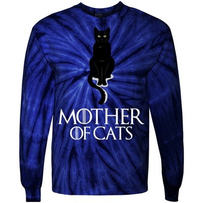 Mother of Cats Funny Cat Lover Tie-Dye Long Sleeve Shirt