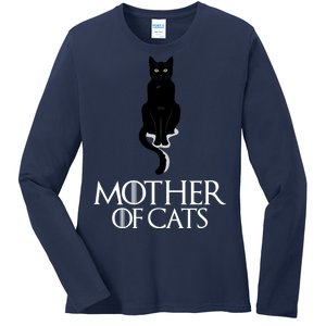 Mother of Cats Funny Cat Lover Ladies Long Sleeve Shirt