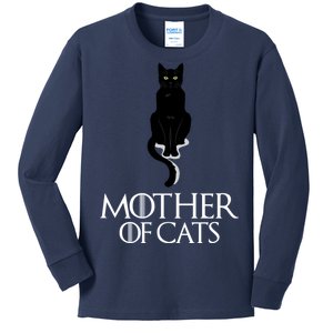 Mother of Cats Funny Cat Lover Kids Long Sleeve Shirt