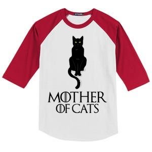 Mother of Cats Funny Cat Lover Kids Colorblock Raglan Jersey