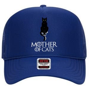 Mother of Cats Funny Cat Lover High Crown Mesh Back Trucker Hat