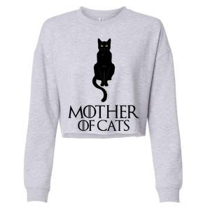 Mother of Cats Funny Cat Lover Cropped Pullover Crew