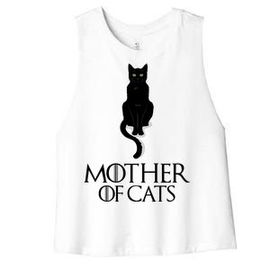 Mother of Cats Funny Cat Lover Women's Racerback Cropped Tank