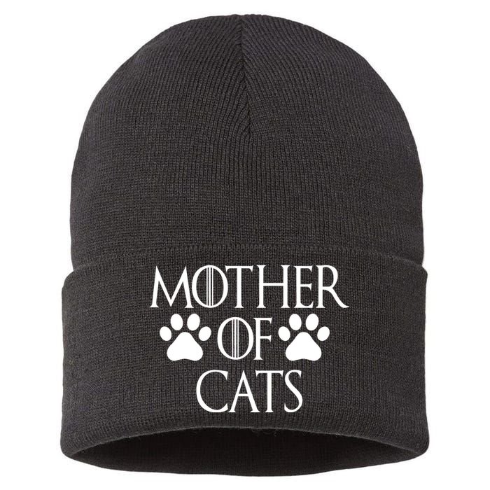 Mother Of Cats Meme Sustainable Knit Beanie