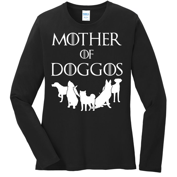 Mother Of Doggos Dog Mom Ladies Long Sleeve Shirt