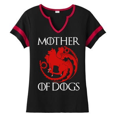 Mother Of Dogs Emblem Ladies Halftime Notch Neck Tee