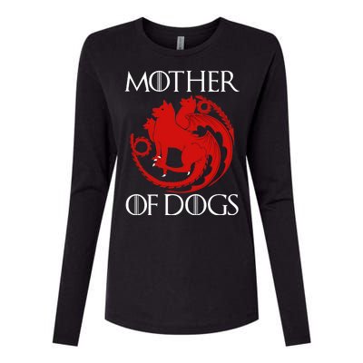 Mother Of Dogs Emblem Womens Cotton Relaxed Long Sleeve T-Shirt