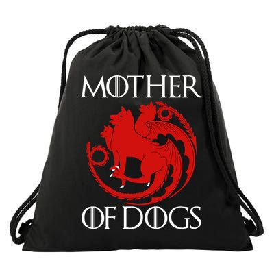 Mother Of Dogs Emblem Drawstring Bag
