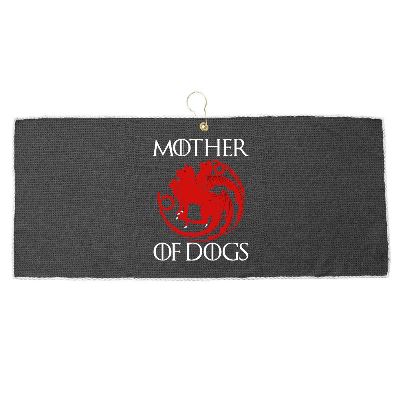 Mother Of Dogs Emblem Large Microfiber Waffle Golf Towel