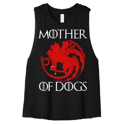 Mother Of Dogs Emblem Women's Racerback Cropped Tank