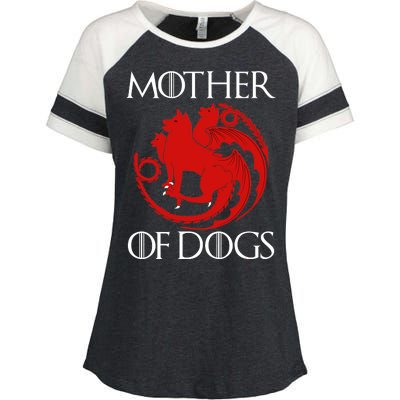 Mother Of Dogs Emblem Enza Ladies Jersey Colorblock Tee